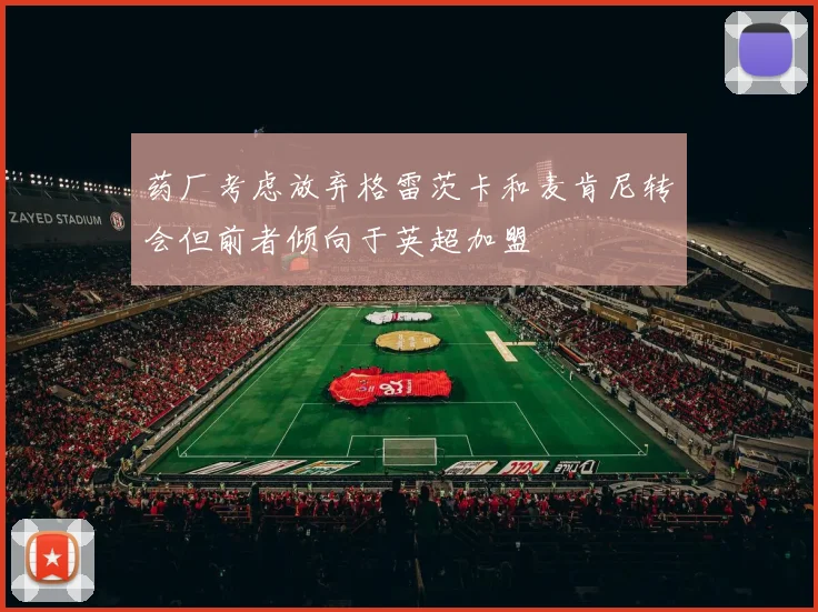 药厂考虑放弃格雷茨卡和麦肯尼转会但前者倾向于英超加盟
